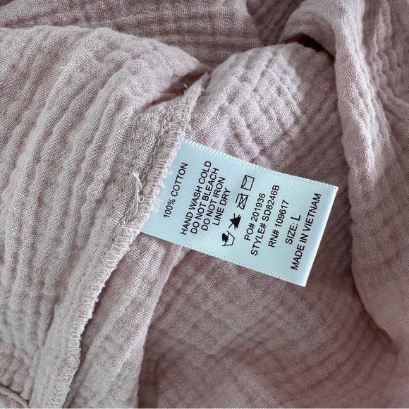 Shinestar pink jumpsuit gauze tie waist Size L - Picture 11 of 11